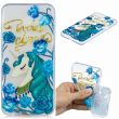 Силиконовый (TPU) чехол Deexe Pretty Glossy для Samsung Galaxy J4+ (J415) - Unicorn and Blue Flower (201535I)