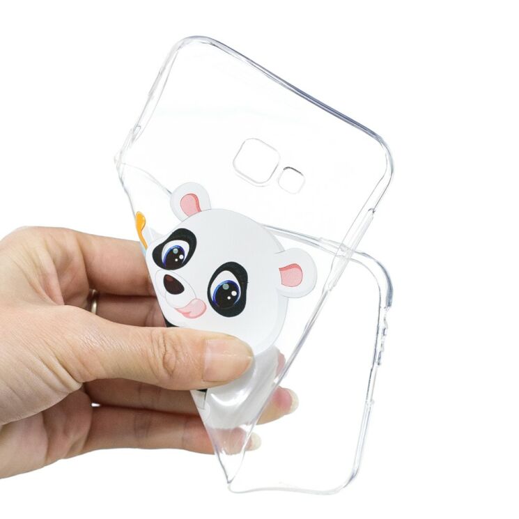 Силиконовый (TPU) чехол Deexe Pretty Things для Samsung Galaxy J4+ (J415) - Panda Holding a Bottle: фото 5 из 7