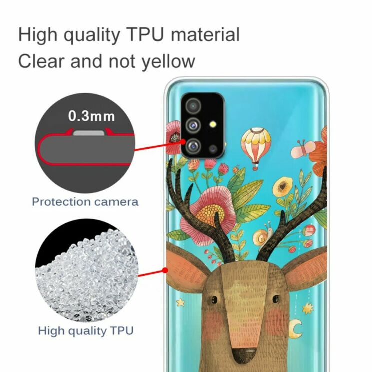 Силиконовый (TPU) чехол Deexe Pretty Glossy для Samsung Galaxy S20 Plus (G985) - Elk: фото 2 из 5