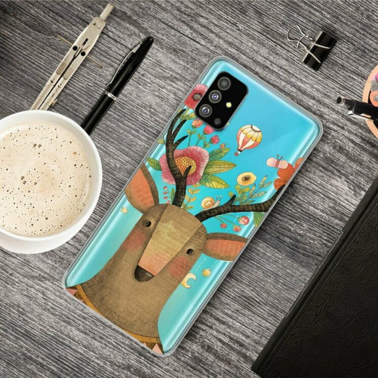 Силиконовый (TPU) чехол Deexe Pretty Glossy для Samsung Galaxy S20 Plus (G985) - Elk: фото 5 из 5