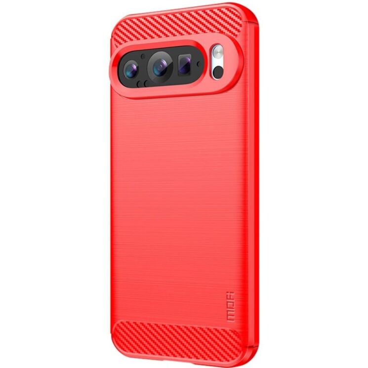 Силіконовий (TPU) чохол MOFI Carbon Fiber для Google Pixel 9 - Red: фото 1 з 10