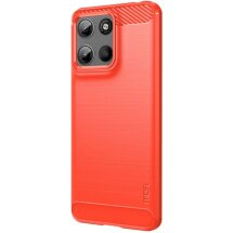 Силиконовый (TPU) чехол MOFI Carbon Fiber для Motorola Moto G15 - Red: фото 1 из 9