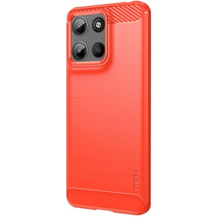 Силиконовый (TPU) чехол MOFI Carbon Fiber для Motorola Moto G15 - Red: фото 1 из 9