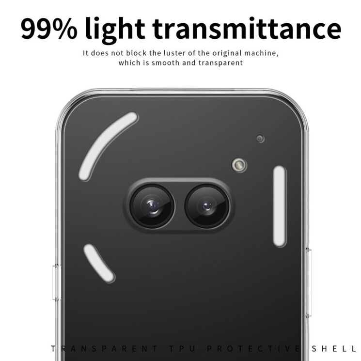 Силиконовый (TPU) чехол MOFI Thin Guard для Nothing Phone (2a) / Phone (2a) Plus - Transparent: фото 7 из 11