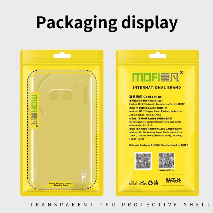Силиконовый (TPU) чехол MOFI Thin Guard для Nothing Phone (2a) / Phone (2a) Plus - Transparent: фото 11 из 11