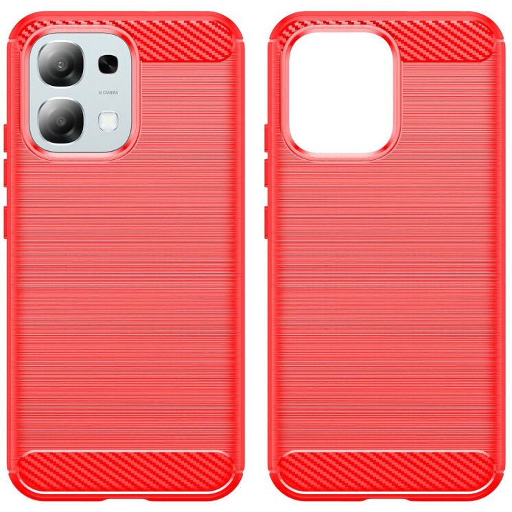 Силіконовий (TPU) чохол UniCase Carbon для OPPO A6 Pro - Red: фото 2 з 8