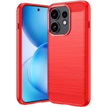 Силиконовый (TPU) чехол UniCase Carbon для OPPO Reno 16 / 16 Pro - Red: фото 1 из 9