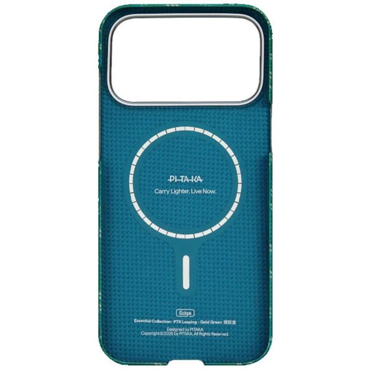 Ультратонкий чохол Pitaka Ultra-Slim Case для iPhone 17 Pro (KI1701PTK) - Green / Gold: фото 3 з 11