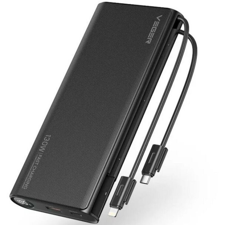 Внешний аккумулятор VEGER TCE130 PD130W (25000mAh) + кабель Type-C + Lightning - Black: фото 2 из 16