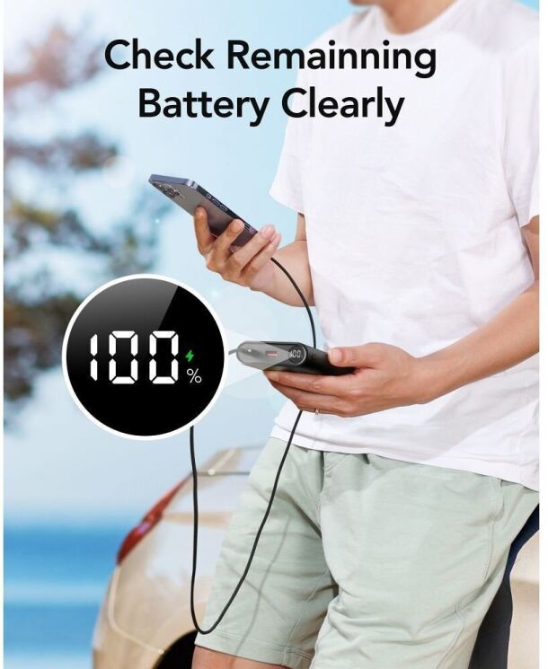 Внешний аккумулятор VEGER TCE130 PD130W (25000mAh) + кабель Type-C + Lightning - Black: фото 13 из 16