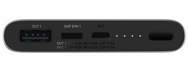 Зовнішній акумулятор Xiaomi Mi Bank 3 10000mAh (PLM12ZM) - Black: фото 3 з 4