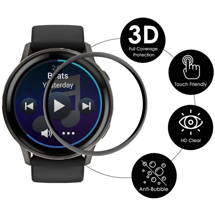 Захисна плівка ENKAY 3D Curved Film для Garmin Venu 4 (45mm) - Black: фото 2 з 7