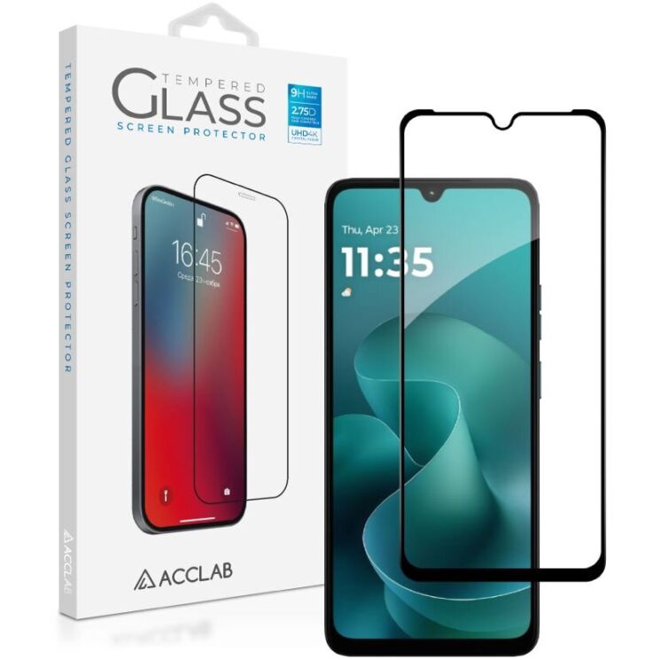 Захисне скло ACCLAB Full Glue для Motorola Moto G06 - Black: фото 1 з 7