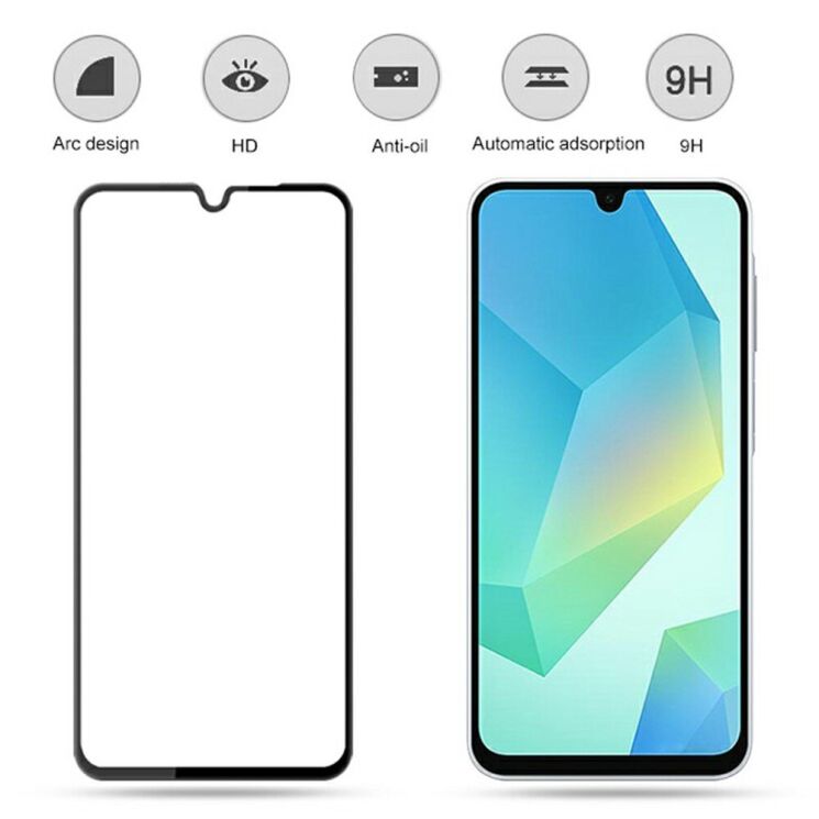 Захисне скло AMORUS Full Glue Tempered Glass для Samsung Galaxy A16 (A165) - Black: фото 4 з 9