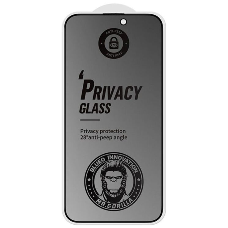 Защитное стекло Blueo Full Cover Anti-Peep Matte для Apple iPhone 16 Pro - Black: фото 2 из 2