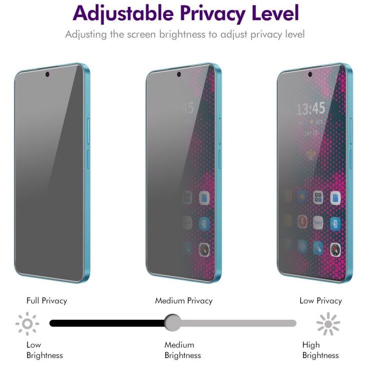 Захисне скло HAT PRINCE Privacy для OPPO Reno 14 F/FS - Black: фото 4 з 7