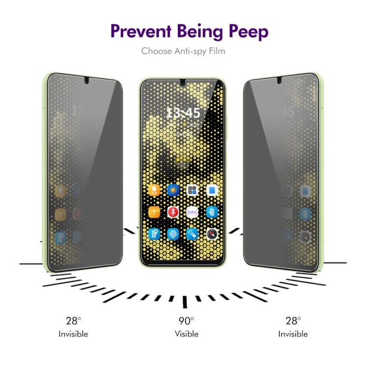 Защитное стекло HAT PRINCE Privacy для Samsung Galaxy A16 (A165) - Black: фото 3 из 7