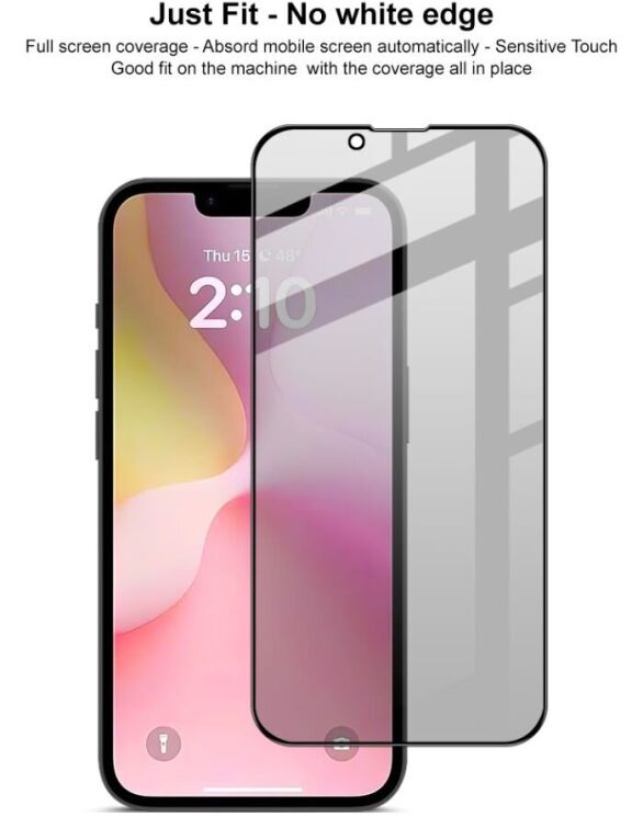 Захисне скло IMAK Privacy 9H Protect для Apple iPhone 16e - Black: фото 9 з 11