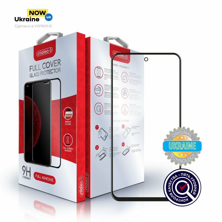 Защитное стекло Intaleo Full Glue для Xiaomi Redmi Note 9 / Redmi 10X - Black: фото 1 из 7