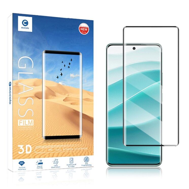 Защитное стекло MOCOLO 3D Curved Full Size для Xiaomi Redmi Note 14 Pro 5G / Note 14 Pro Plus - Black: фото 6 из 6
