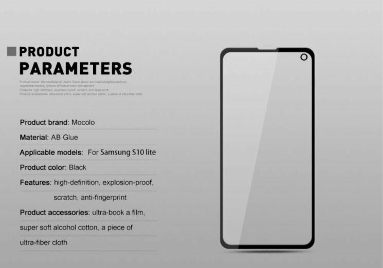 Защитное стекло MOCOLO Full Glue Cover для Samsung Galaxy S10e - Black: фото 9 из 12