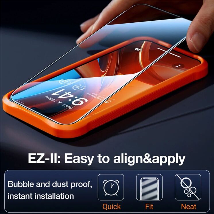 Защитное стекло TORRAS GlassGo Privacy для iPhone 16 Pro Max - Black: фото 2 из 9