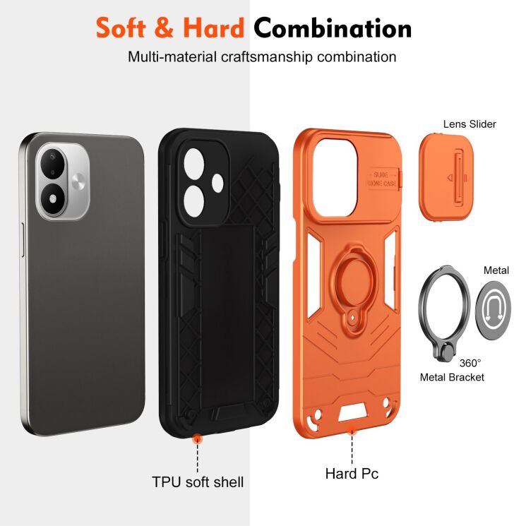 Захисний чохол Deexe Armor MagShield для Xiaomi Redmi Note 17 (4G/5G) - Orange: фото 7 з 7