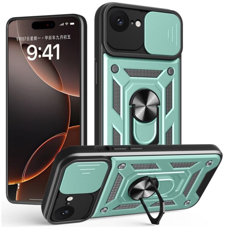 Захисний чохол Deexe Armor Shield для Apple iPhone 16e - Green: фото 1 з 10
