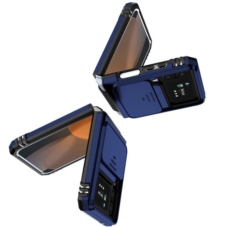 Защитный чехол Deexe Armor Shield (FF) для Samsung Galaxy Flip 4 - Blue: фото 2 из 11