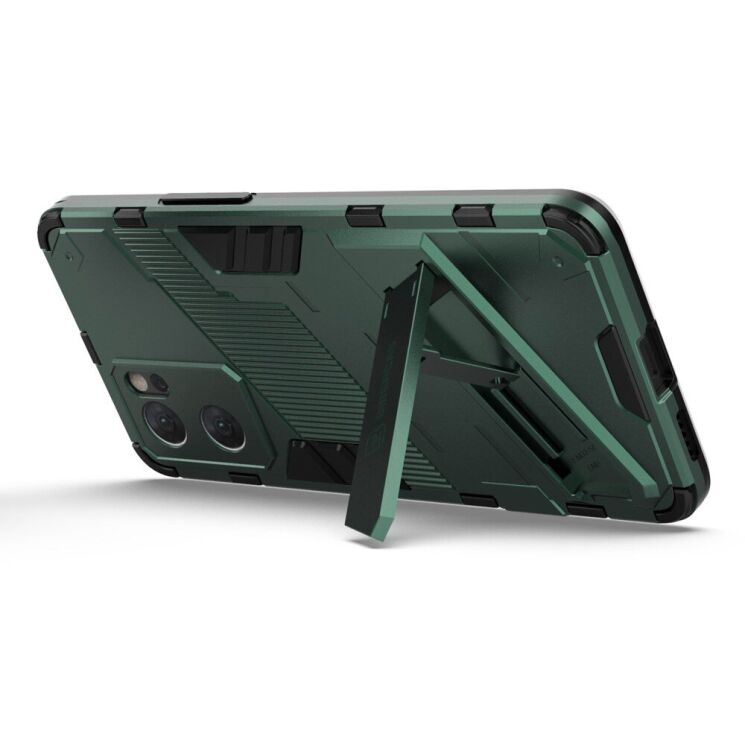 Защитный чехол с подставкой Deexe Bibercas для OPPO Reno 7 5G Chinese - Green: фото 4 из 8