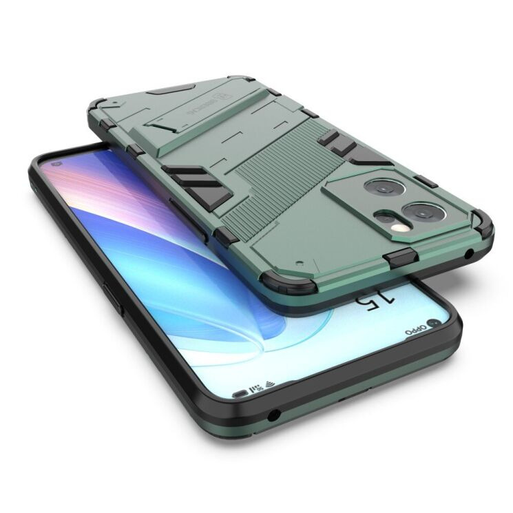 Защитный чехол с подставкой Deexe Bibercas для OPPO Reno 7 5G Chinese - Green: фото 5 из 8