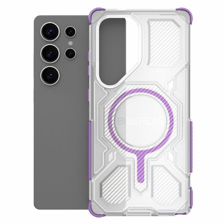 Захисний чохол Deexe Clear Bibercas для Samsung Galaxy S25 Ultra (S938) - Purple: фото 2 з 7