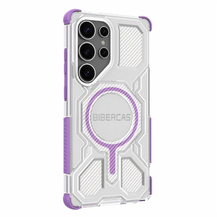 Захисний чохол Deexe Clear Bibercas для Samsung Galaxy S25 Ultra (S938) - Purple: фото 3 з 7