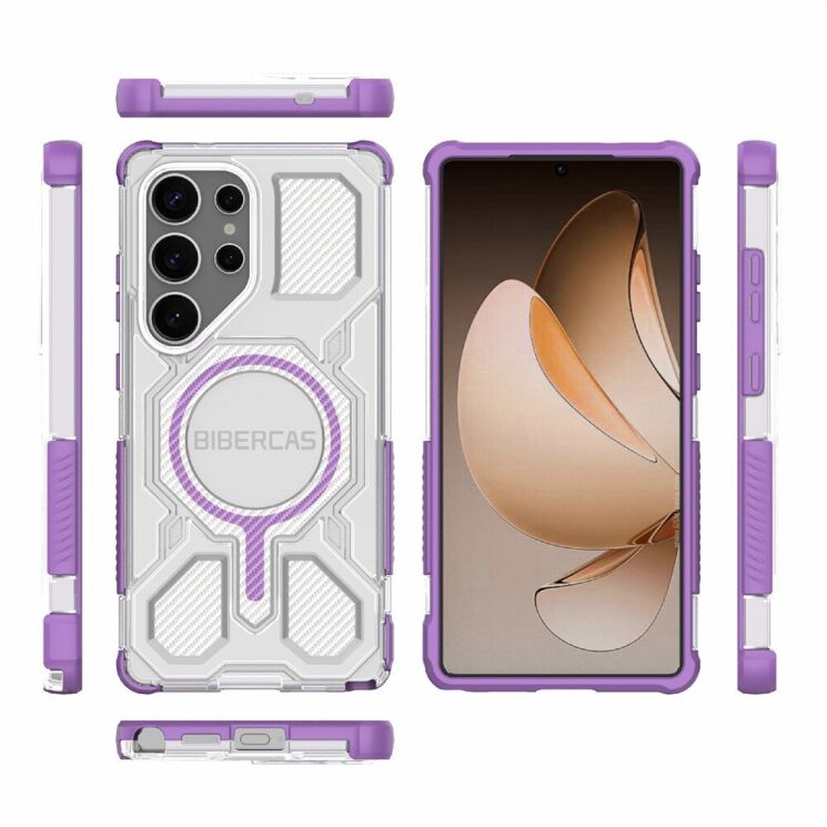Захисний чохол Deexe Clear Bibercas для Samsung Galaxy S25 Ultra (S938) - Purple: фото 6 з 7
