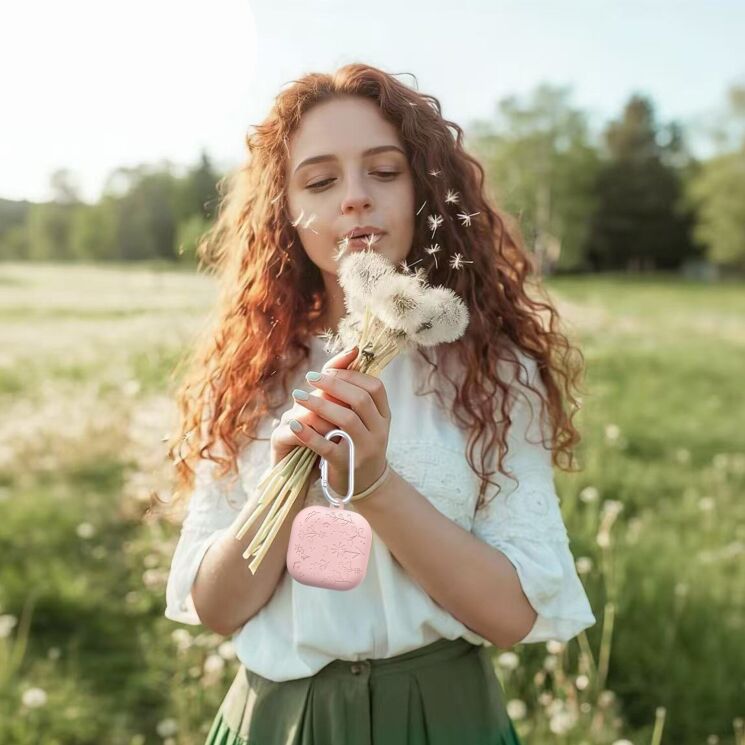 Захисний чохол Deexe Flower Pattern для Samsung Galaxy Buds 4 / Buds 4 Pro - Dark Grey: фото 6 з 6