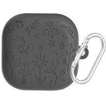 Захисний чохол Deexe Flower Pattern для Samsung Galaxy Buds 4 / Buds 4 Pro - Dark Grey: фото 1 з 6