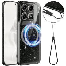 Захисний чохол Deexe Glitter Case with MagSafe для Motorola Edge 70 Pro - Black: фото 1 з 7