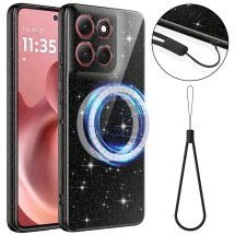 Защитный чехол Deexe Glitter Case with MagSafe для Motorola Moto G86 - Black: фото 1 из 7