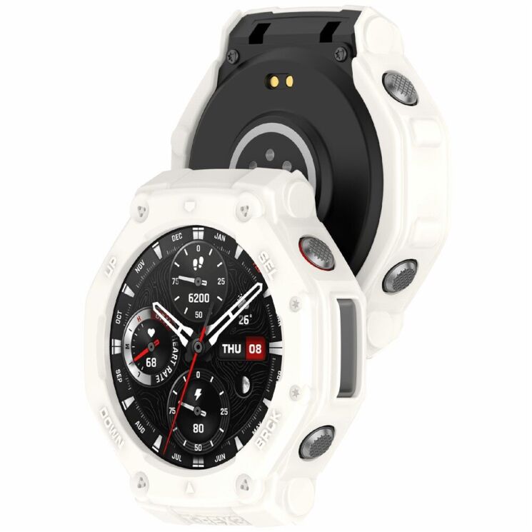 Защитный чехол Deexe Hollow Cover для Xiaomi Amazfit T-ReX 3 - Ivory White: фото 3 из 6