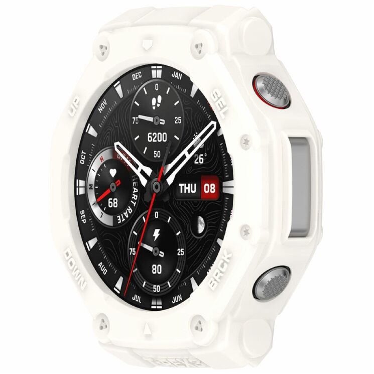 Защитный чехол Deexe Hollow Cover для Xiaomi Amazfit T-ReX 3 - Ivory White: фото 2 из 6