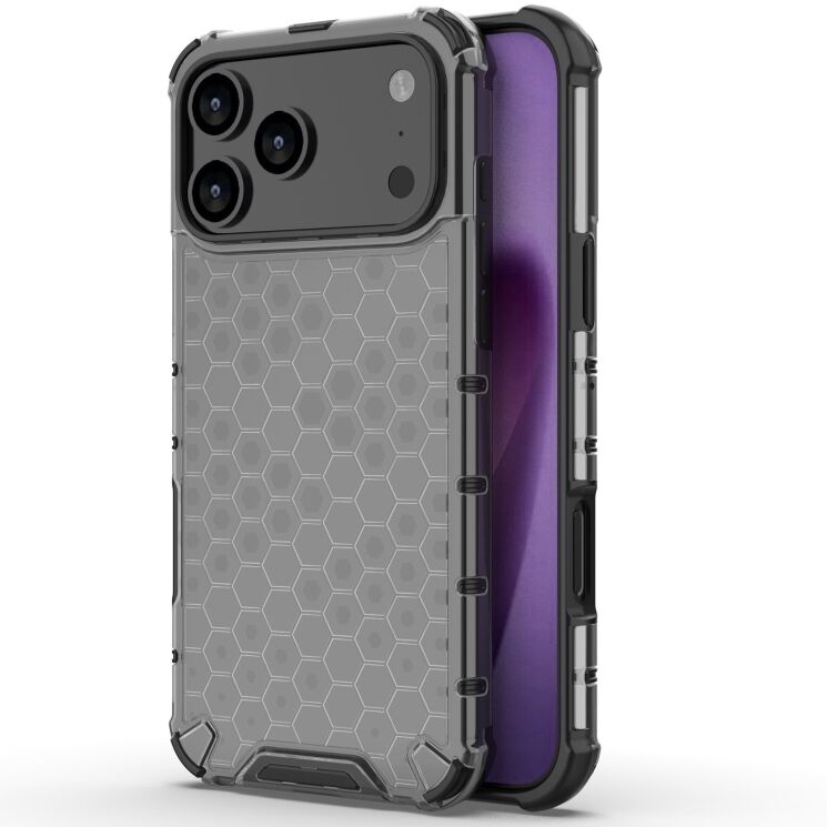 Защитный чехол Deexe Honeycomb Series для Apple iPhone 17 Pro Max - Black: фото 1 из 6