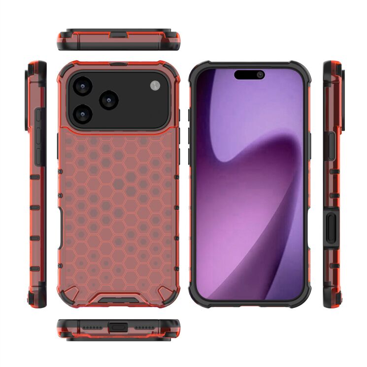 Защитный чехол Deexe Honeycomb Series для Apple iPhone 17 Pro Max - Black: фото 6 из 6
