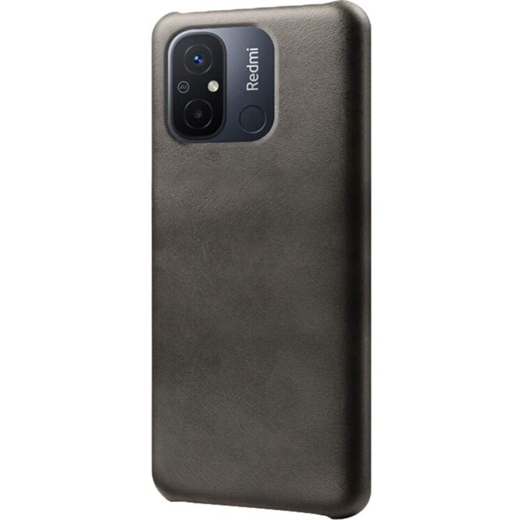 Захисний чохол Deexe Leather Back Cover для Xiaomi Redmi 12C - Black: фото 1 з 4