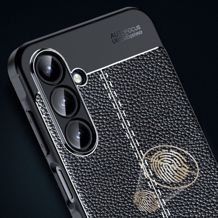 Защитный чехол Deexe Leather Cover для Samsung Galaxy A16 (A165) - Black: фото 11 из 13