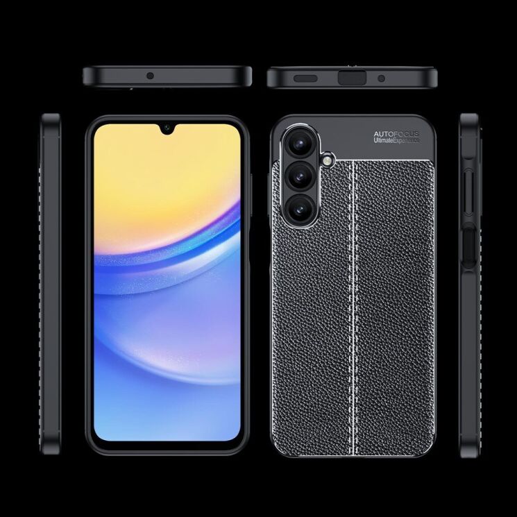 Защитный чехол Deexe Leather Cover для Samsung Galaxy A16 (A165) - Black: фото 13 из 13