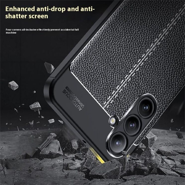 Защитный чехол Deexe Leather Cover для Samsung Galaxy A16 (A165) - Black: фото 10 из 13