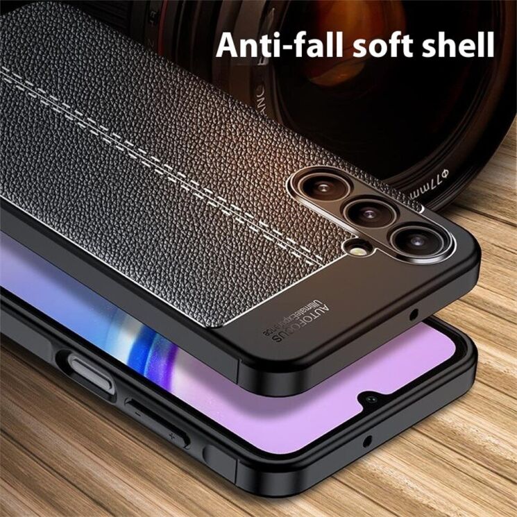 Защитный чехол Deexe Leather Cover для Samsung Galaxy A16 (A165) - Black: фото 8 из 13