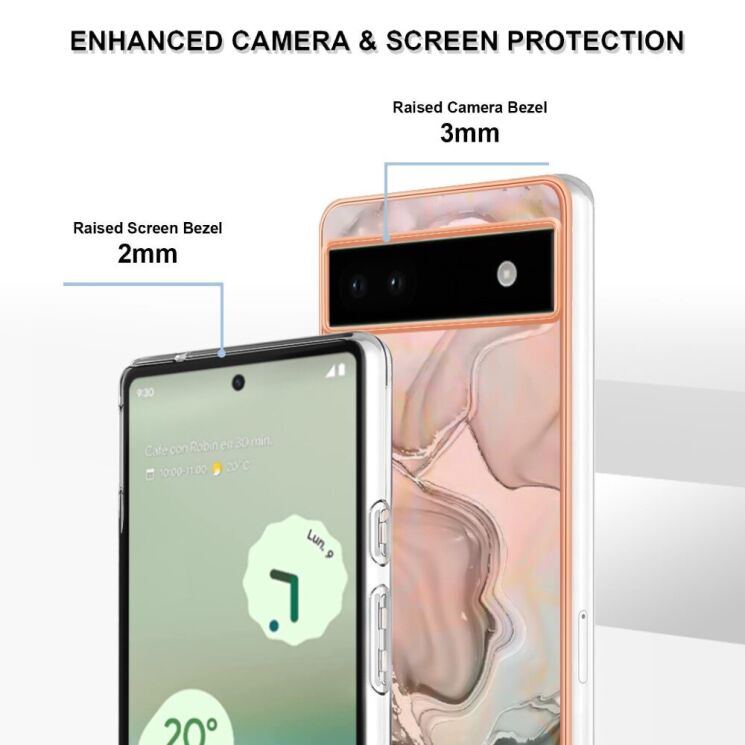 Защитный чехол Deexe Marble Case для Google Pixel 6a - Pink: фото 4 из 8