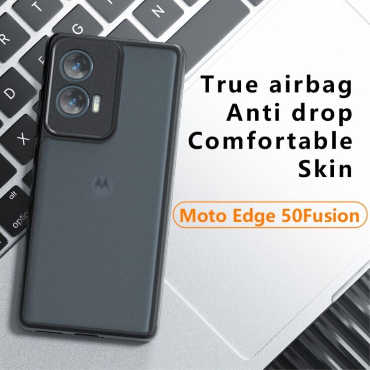 Защитный чехол Deexe Matte Skin для Motorola Edge 50 Fusion - Transparent / Black: фото 2 из 12