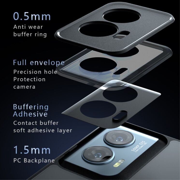 Защитный чехол Deexe Matte Skin для Motorola Edge 50 Fusion - Transparent / Black: фото 5 из 12
